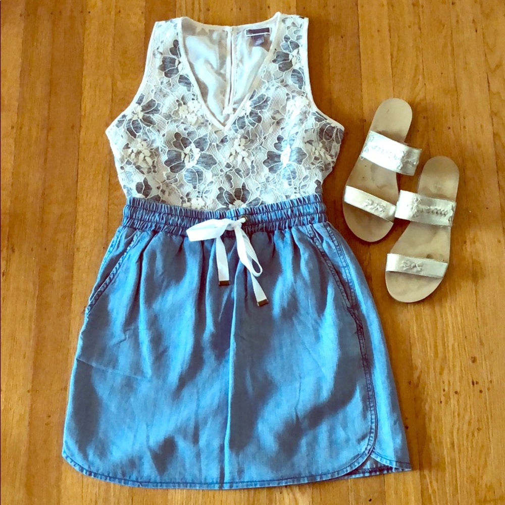 Lilla P Chambray skirt